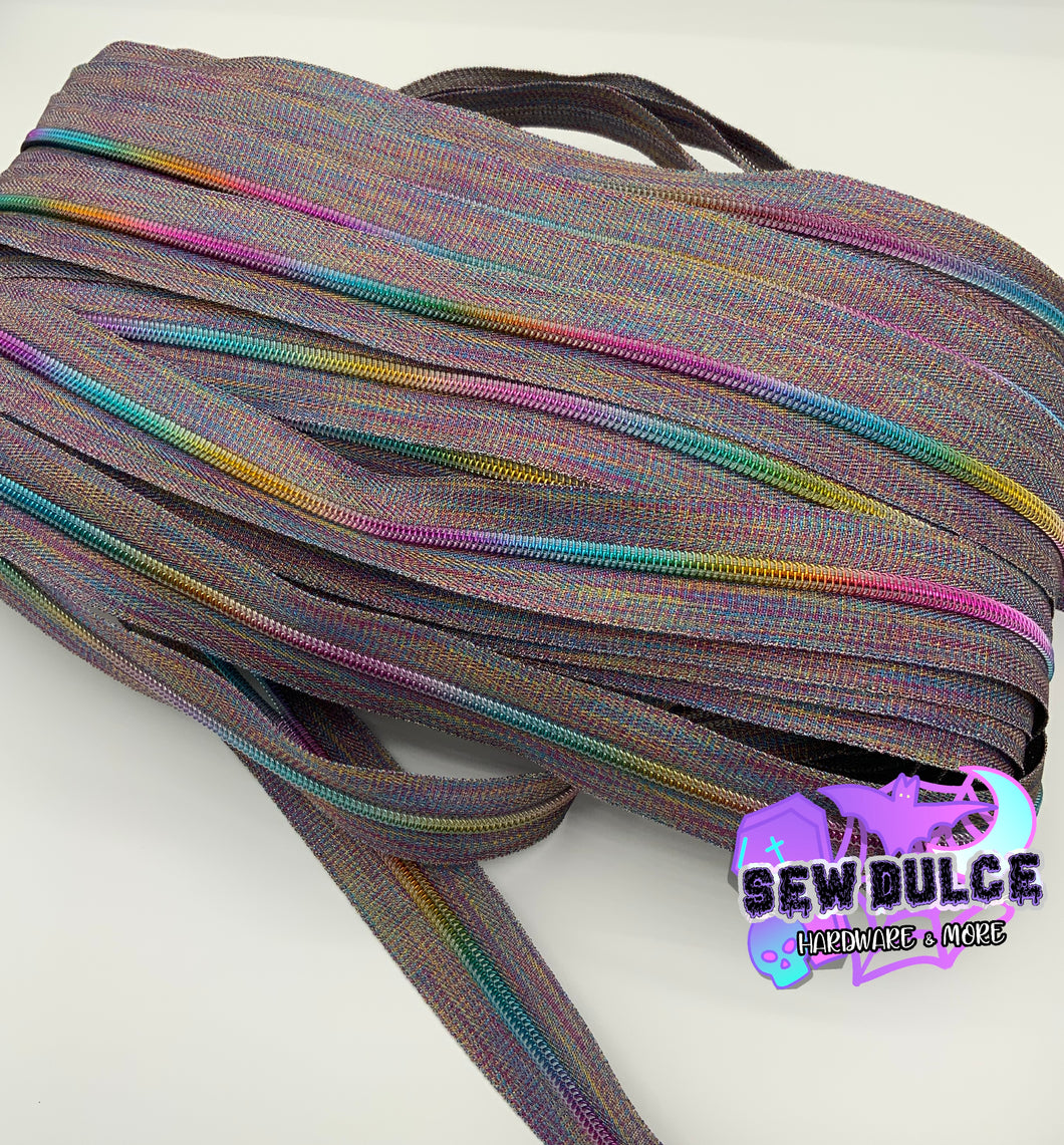 Metallic Rainbow #5 nylon zipper tape